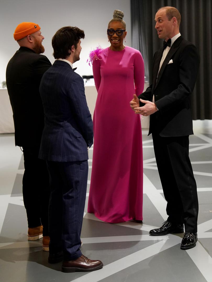 Prince William speaks to Tom Walker, Ken Spellman and Dr Tessy Oho CBE at the Diana Legacy Awards.