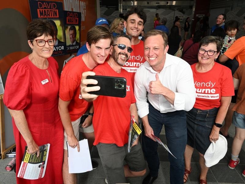 Labor candidate for Ipswich West Wendy Bourne (left) and Steven Miles.