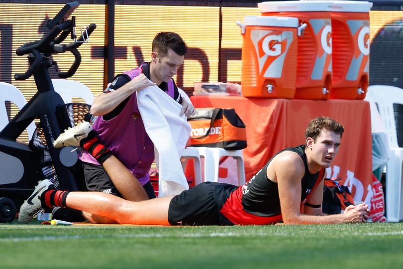 Zach Reid went down with hamstring issues.