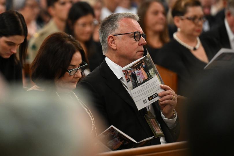 Joel Fitzgibbon during his son’s funeral.