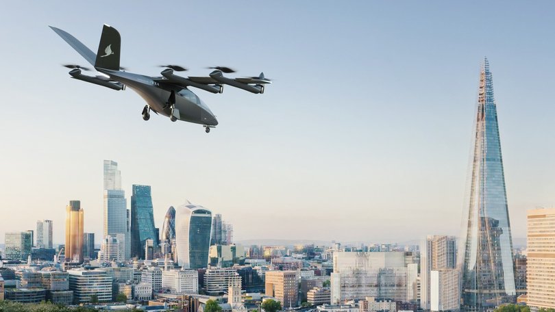 The VX4, designed by British firm Vertical Aerospace, can take four passengers up to 100 miles at a cruise speed of 150mph, and is much quieter than a helicopter.