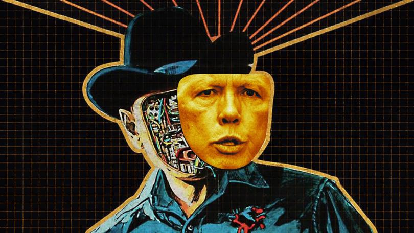 Peter Dutton as The Gunslinger from the original Westworld.