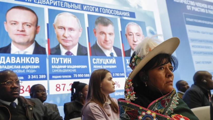 Western nations have decried the outcome of Russia’s presidential election.