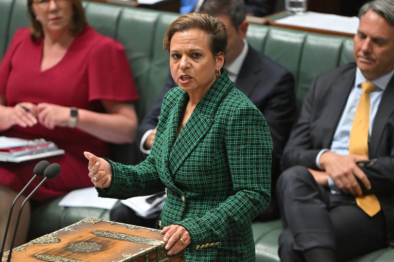 Minister for Communications Michelle Rowland during Question Time in the House of Representatives at Parliament House in Canberra, Thursday, June 1, 2023. (AAP Image/Mick Tsikas) NO ARCHIVING