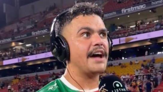 Latrell Mitchell has come under fire over his foul-mouthed post-game interview.