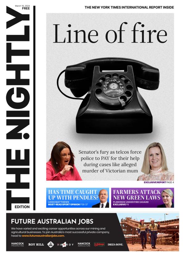 The front page of The Nightly for 19-03-2024