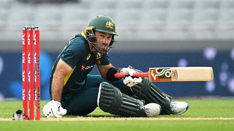 Glenn Maxwell suffers a fall against New Zealand last month.