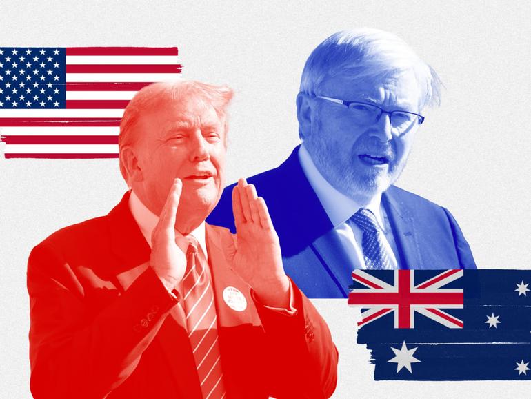 Donald Trump has slammed Australia's ambassador to the United States, former PM Kevin Rudd.