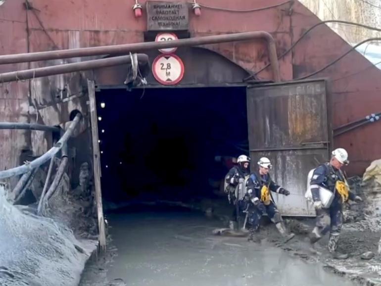 The miners were trapped on Monday by a rock fall at the Pioneer goldmine in the Amur region. 