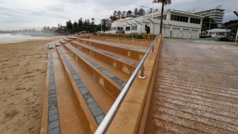 The North Wollongong Surf Life Saving Club and seawall.