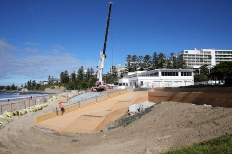 The North Wollongong Surf Life Saving Club project during construction last year.