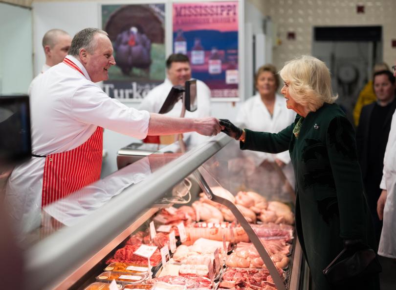 Queen Camilla visits Coffey's Butchers as well.