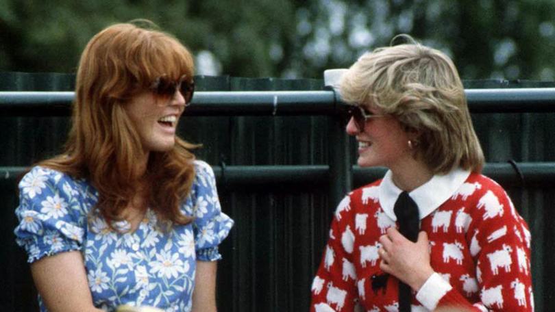 Princess Diana with Sarah Ferguson at the Guard's Polo Club, Windsor, June 1983. 