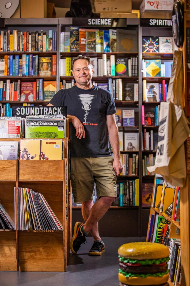 Scott Jones of Diabolik Books and Records in Mt Hawthorn.