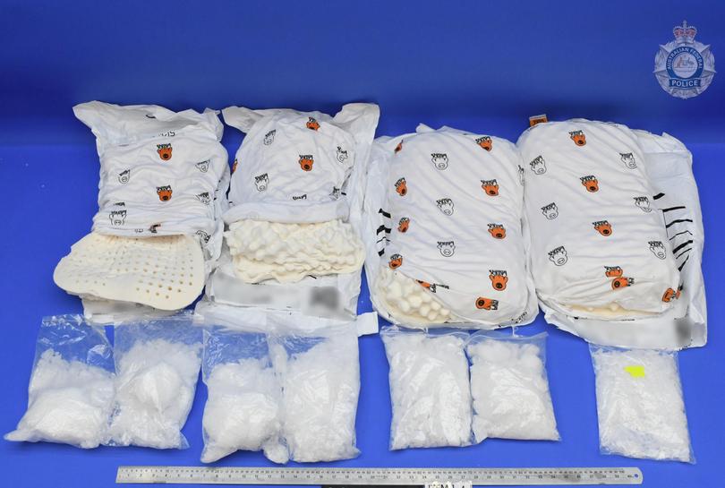 Three men – including the grandson of former WA Premier Ray O’Connor – were jailed for 13 years for a $100 million smuggling plot in pillows.