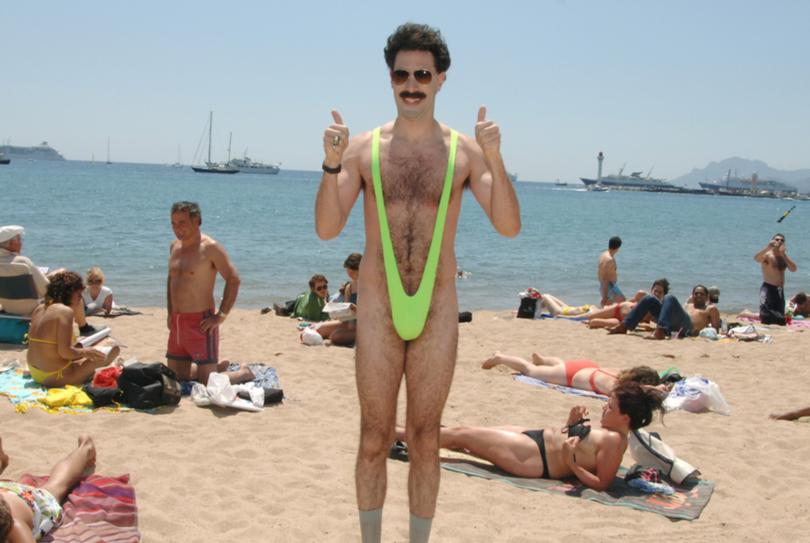 Sacha Baron Cohen as "Borat" during the 2006 Cannes Film Festival.