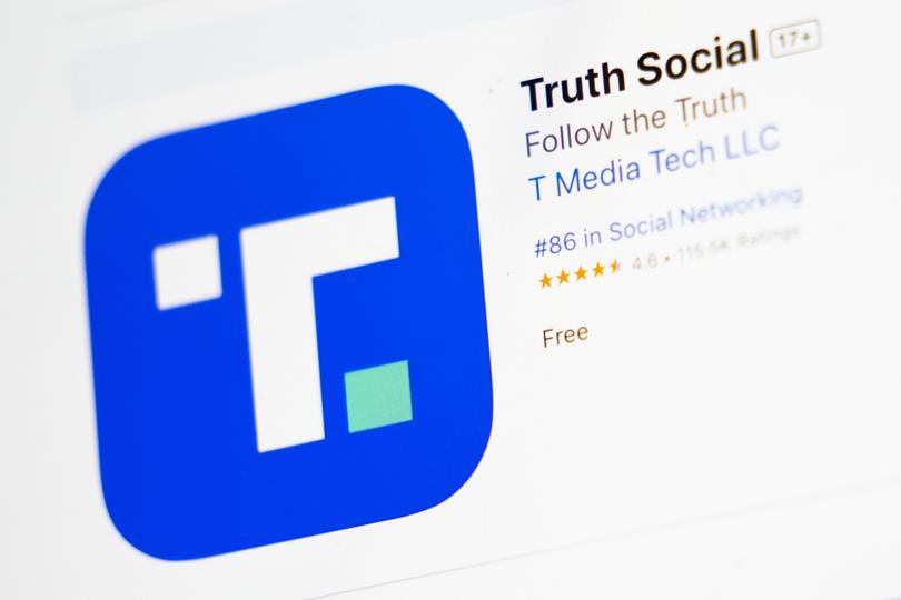 The download screen for Truth Social app.