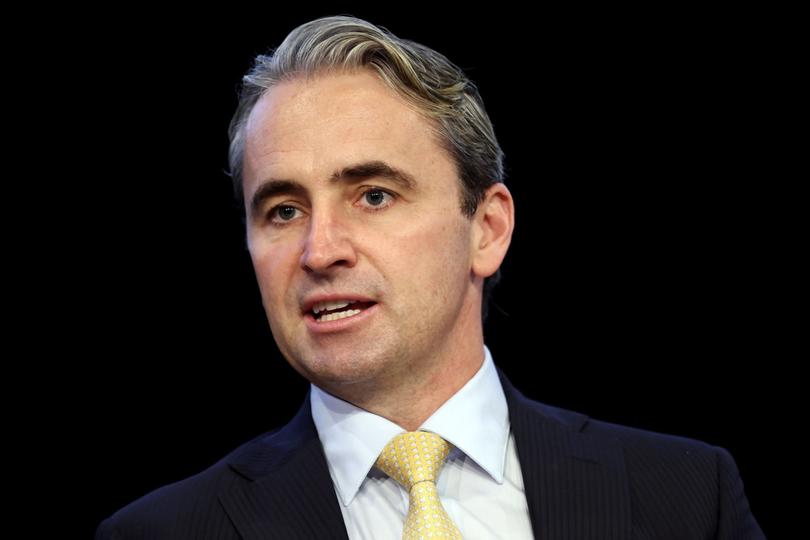 Matt Comyn, chief executive officer of Commonwealth Bank of Australia (CBA), speaks during the AFR Business Summit in Sydney, Australia, on Tuesday, March 8, 2022. The summit runs through March 9. Photographer: Brendon Thorne/Bloomberg