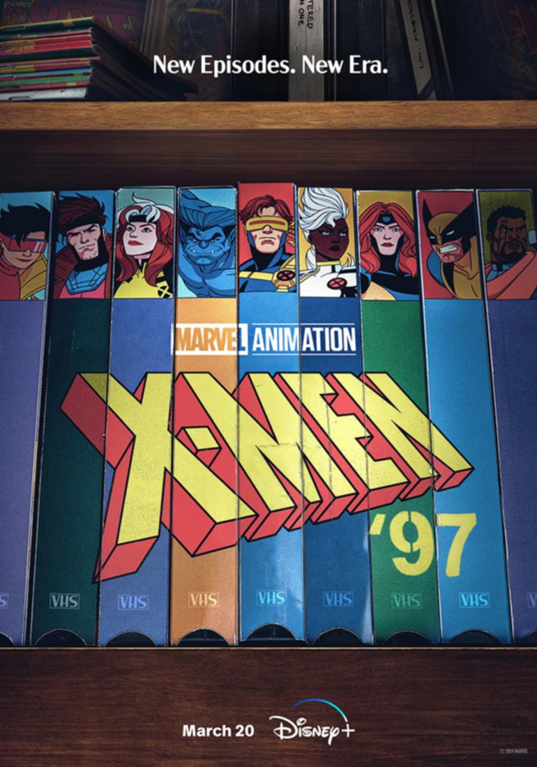 The X-Men 97 poster evokes a time when VHS was the dominant home entertainment technology.