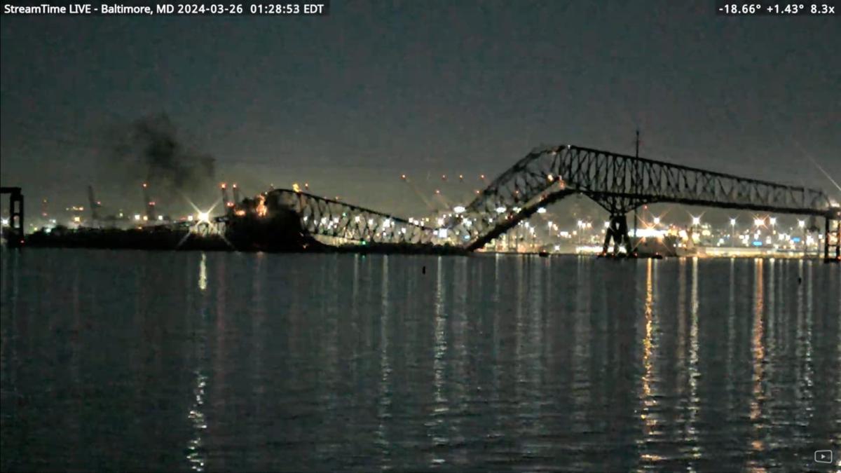 Francis Scott Key Bridge collapses in Baltimore after being hit by ...