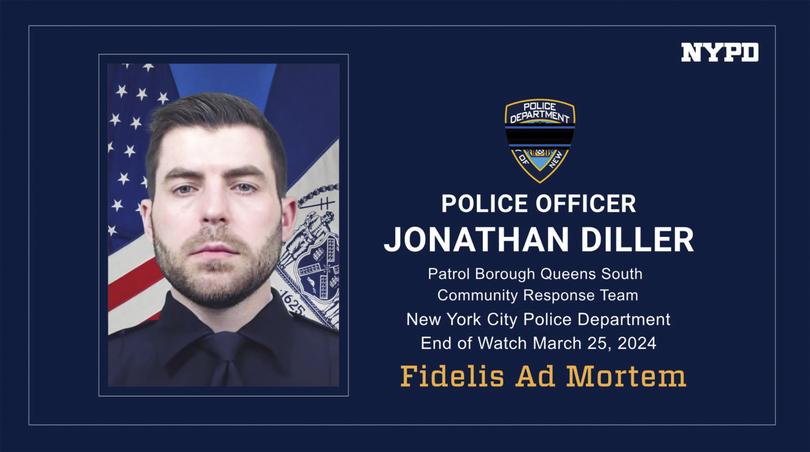 Police officer Jonathan Diller was killed in the line of duty on Monday, March 25, 2024, in New York. 