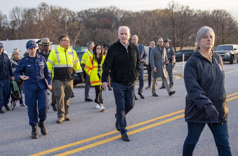 Maryland Secretary of Transportation, Paul J. Wiedefeld , arrives at the scene.