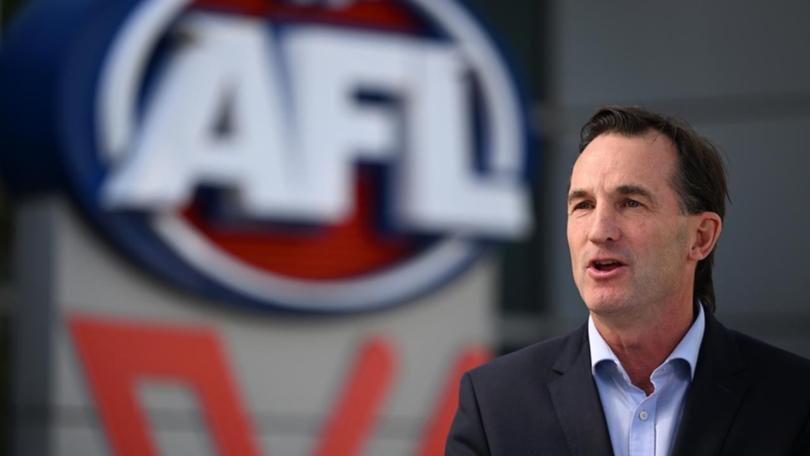 AFL chief executive Andrew Dillon has addressed allegations of secret illicit-drug testing. (Joel Carrett/AAP PHOTOS)