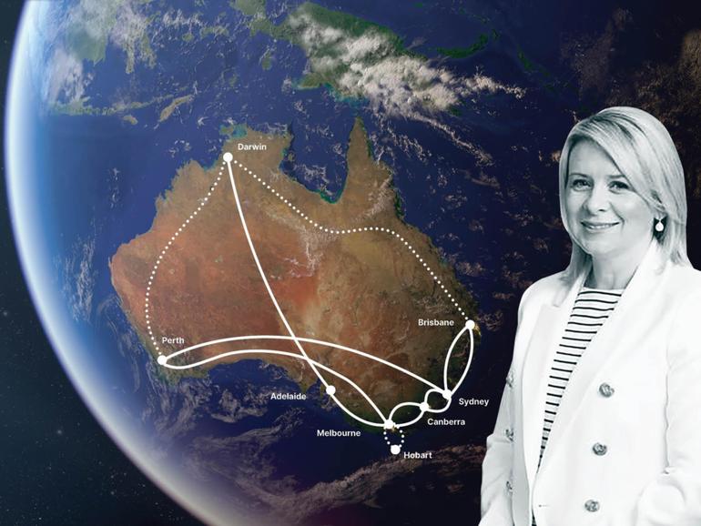 InfraCo’s Kathryn Jones and Telstra’s plan for fibre cable connections (left). 