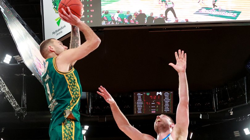 Jack Mcveigh was the hero of game three with his buzzer beater winning shot (not pictured) but the JackJumpers will need to dig deep to win Game 5 in Melbourne.