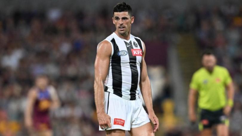 Magpie Scott Pendlebury (pic) won't be suspended despite striking Lions midfielder Lachie Neale. (Darren England/AAP PHOTOS)