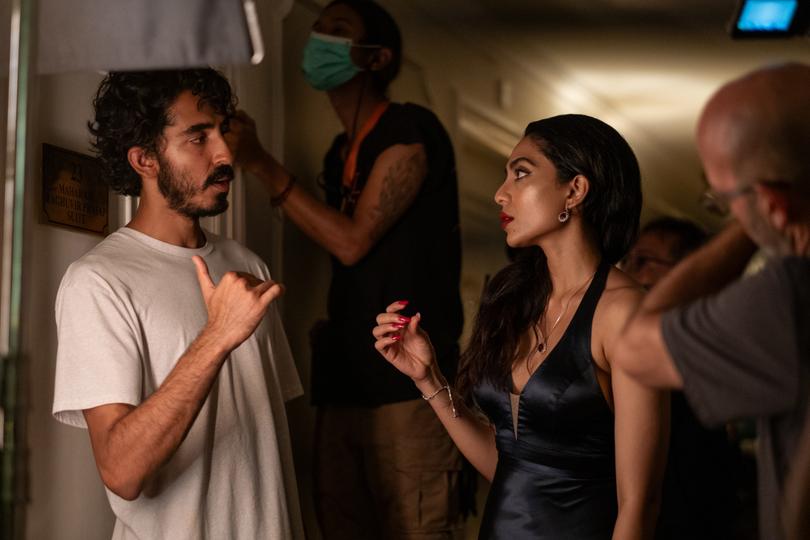 L to R: Director Dev Patel and Sobhita Dhulipala on the set of MONKEY MAN