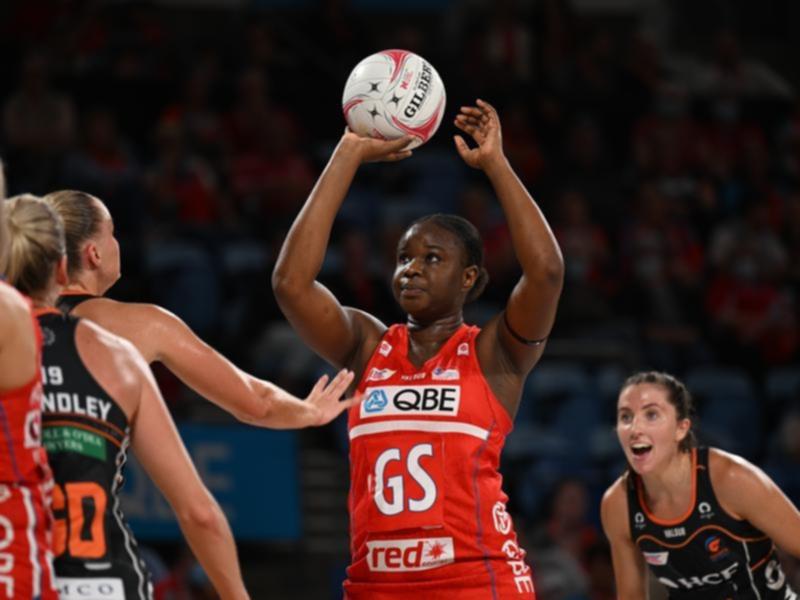 Samantha Wallace-Joseph takes a shot for the NSW Swifts.