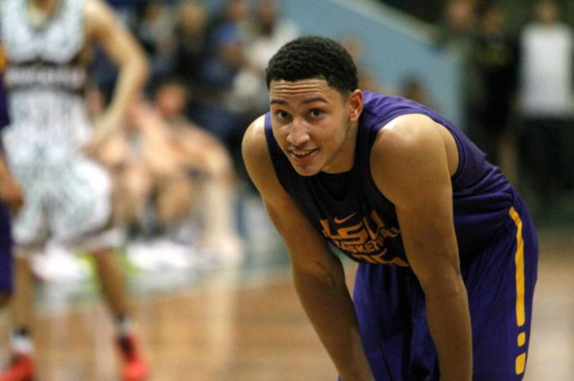 Ben Simmons and his college team LSU v Newcastle All-Stars at Newcastle Basketball Stadium, Broadmeadow in 2015.