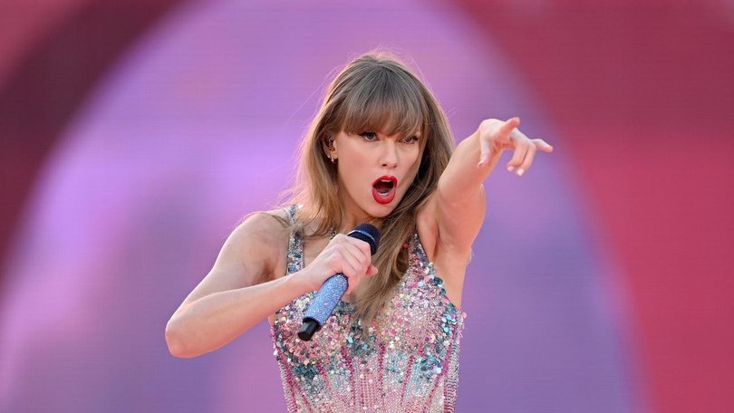 Taylor Swift performing during the Eras tour at the MCG in Melbourne in February. (Joel Carrett/AAP PHOTOS)