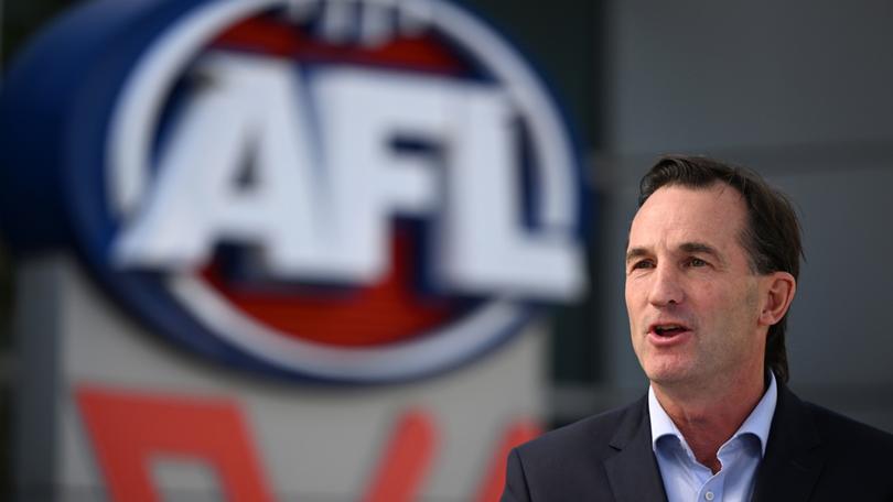 The AFL has refused to release its corporate drugs policy in the wake of an illicit substance scandal concerning players. Pictured: CEO Andrew Dillon.