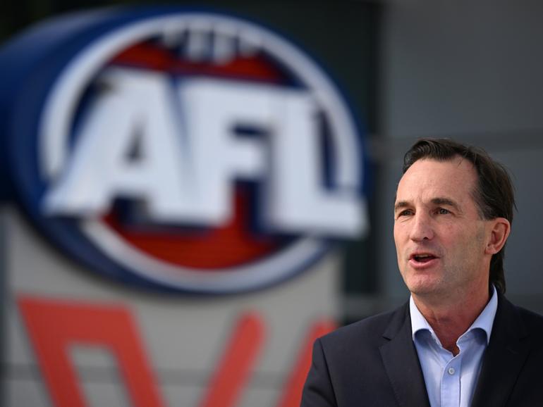 The AFL has refused to release its corporate drugs policy in the wake of an illicit substance scandal concerning players. Pictured: CEO Andrew Dillon.