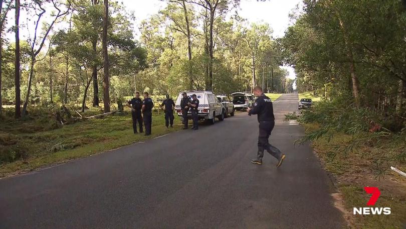 Police at the scene of the tragedy.