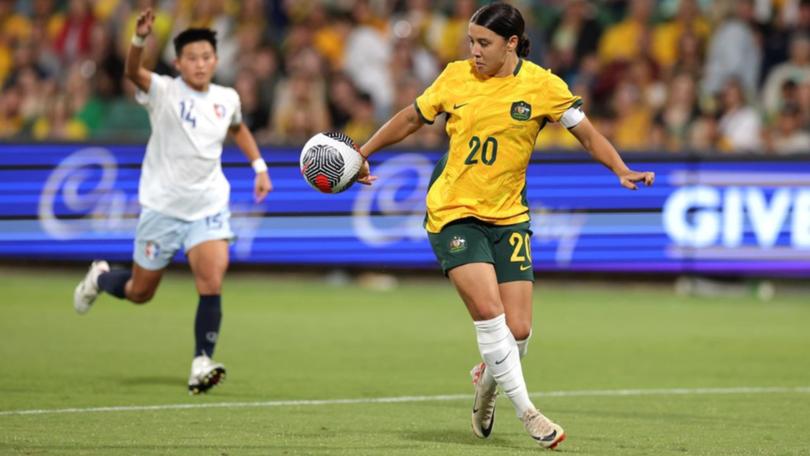 Sam Kerr continues to enjoy the full backing of her Matildas teammates. (Richard Wainwright/AAP PHOTOS)