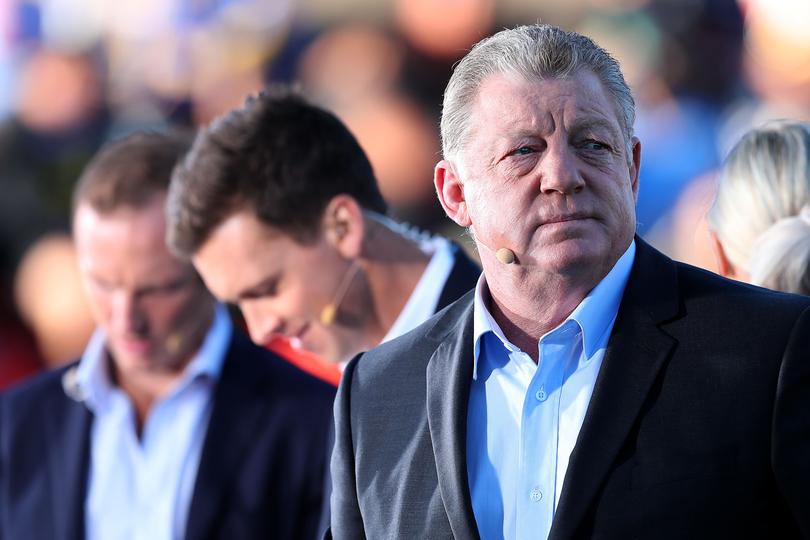 NEWCASTLE, AUSTRALIA - APRIL 28: Commentator Phil Gould during the round 7 NRL match between the Newcastle Knights and Parramatta Eels at McDonald Jones Stadium on April 28, 2019 in Newcastle, Australia. (Photo by Tony Feder/Getty Images)