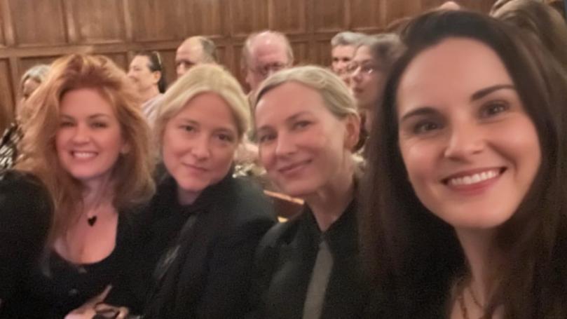 Isla Fisher at the theatre with Naomi Watts, Bruna Papandrea and Michelle Dockery. It is her first public appearance since Rebel Wilson accused Fisher's husband Sacha Baron Cohen of sexual harassment.