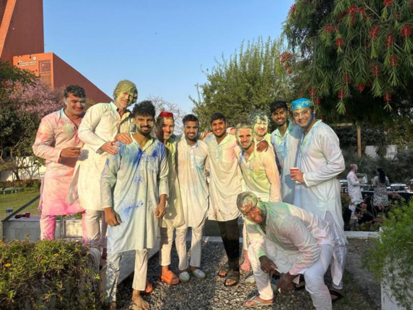 Justin Langer at The festival of colours.