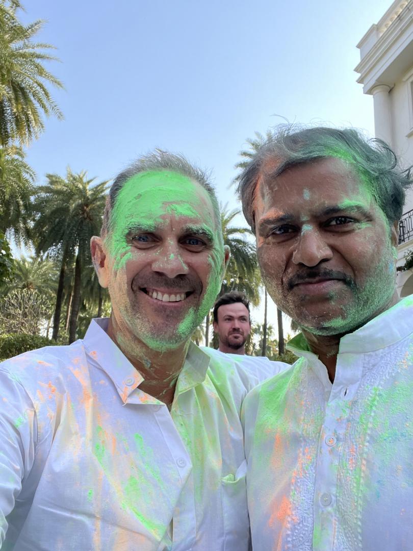 Justin Langer at The festival of colours.