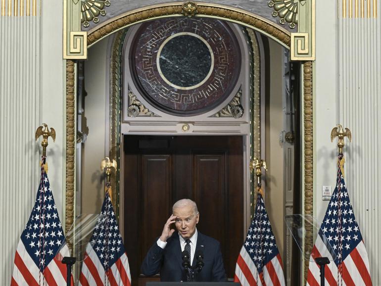 President Joe Biden threatened on Thursday to condition future support for Israel on how it addresses his concerns about civilian casualties and the humanitarian crisis in Gaza, attempting for the first time to leverage American aid to influence the conduct of the war against Hamas. (Kenny Holston/The New York Times)
