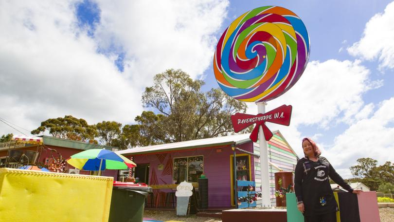 Belinda McHarg at Ravensthorpe's Yummylicious candy shack.