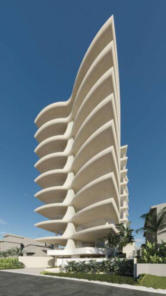Ash Barty has reportedly splashed $4 million on a home in the 12-storey Kloud complex in the suburb of Palm Beach.A rendered image of the striking design