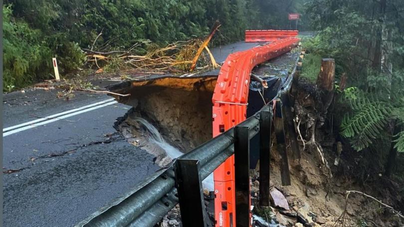 Megalong Rd in the Blue Mountains is among the many roads still closed due to flood-related damage. (HANDOUT/MEGALONG CREEK ESTATE)