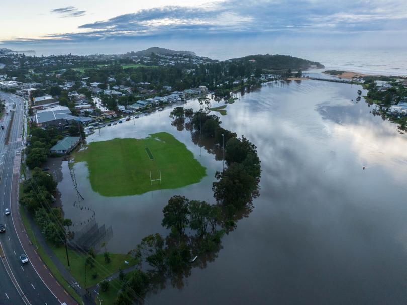 Narrabeen Lagoon, in Sydney's Northern Beaches, flooded at the weekend (April 6) after heavy rainfall across NSW which wreaked havoc across the state.