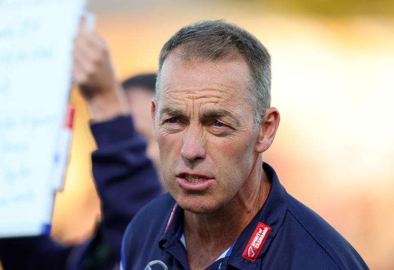 ADELAIDE, AUSTRALIA - APRIL 5: Alastair Clarkson, Senior Coach of the Kangaroos during the round four AFL match between Brisbane Lions and North Melbourne Kangaroos at Norwood Oval, on April 5, 2024, in Adelaide, Australia. (Photo by Sarah Reed/Getty Images)