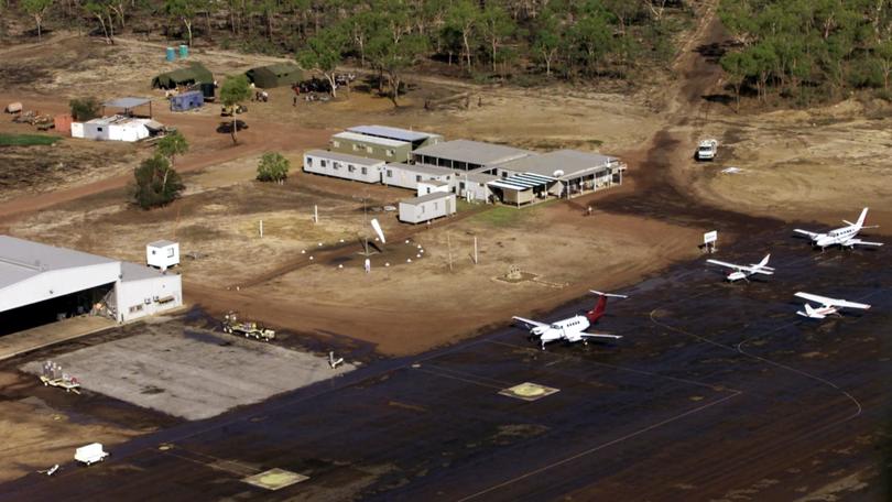 Aerial view of Truscott Air Base taken 13/11/03. Senator Chris Ellison has announced extra surveillance for the north-west coast of Australia, with the runway at Truscott Air Base to be expanded to allow larger surveillance planes to use the airfield.