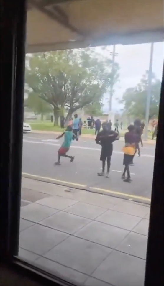 A spate of recent violence in Alice Springs has resulted in an enforced government curfew. Pictured is a screenshot from footage posted to X, formerly known as Twitter.